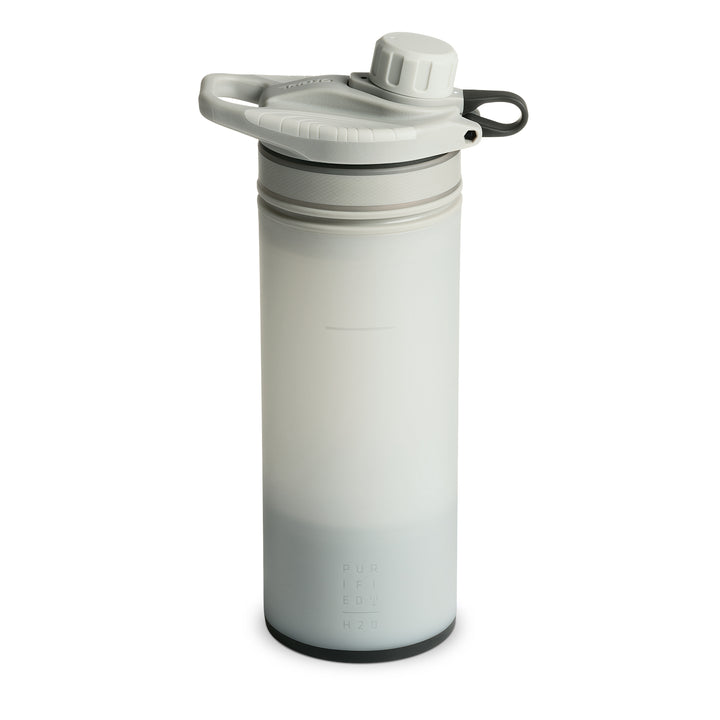 Best top rated Grayl GeoPress Filter and Purifier Water Bottle - 24 Fluid Ounces / Covert Edition / Back of Bottle View / Peak White