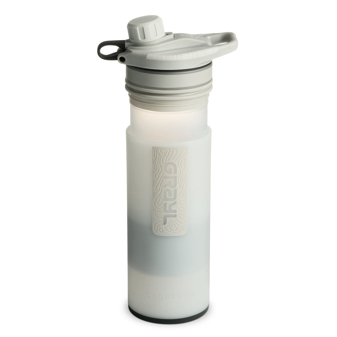 Best top rated Grayl GeoPress Filter and Purifier Water Bottle - 24 Fluid Ounces / Covert Edition / Purifying Press View / Peak White
